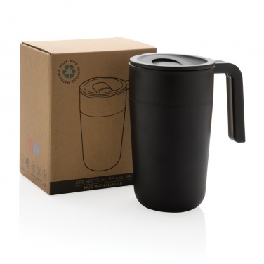 Logo trade promotional giveaways picture of: GRS Recycled PP and SS mug with handle