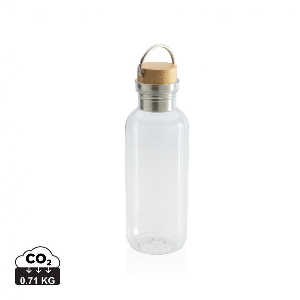 Logo trade advertising products picture of: RCS RPET bottle with bamboo lid and handle