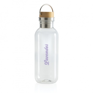 Logo trade promotional products image of: RCS RPET bottle with bamboo lid and handle