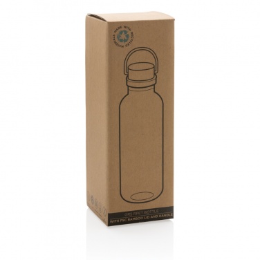 Logo trade corporate gifts image of: RCS RPET bottle with bamboo lid and handle