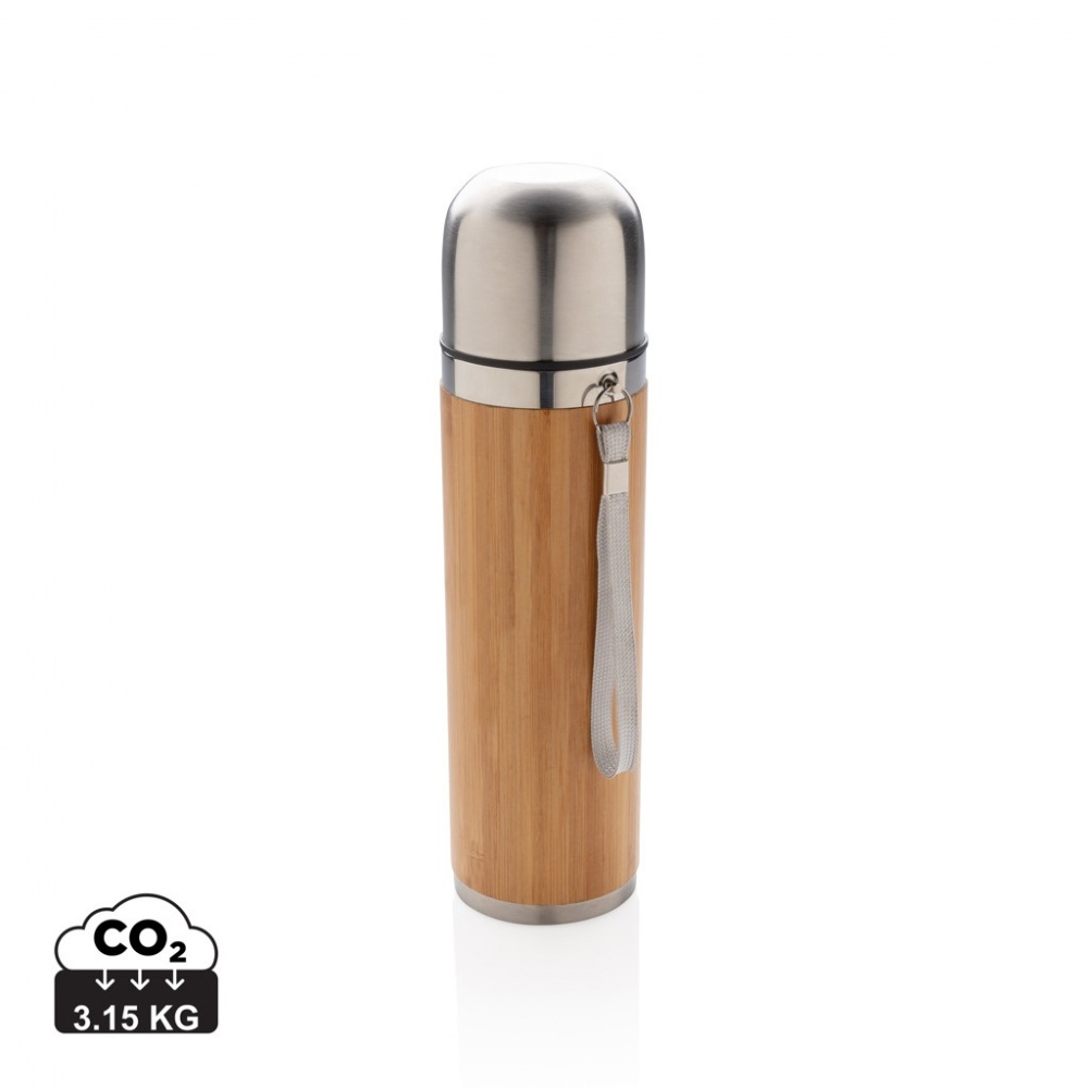 Logo trade advertising product photo of: Bamboo vacuum travel flask