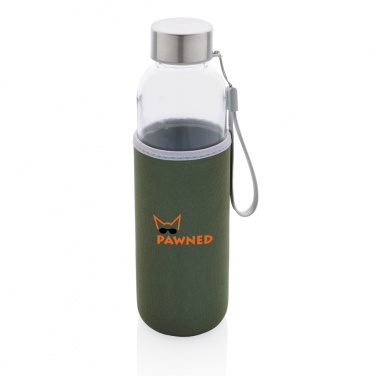 Logo trade promotional giveaways image of: Glass bottle with neoprene sleeve