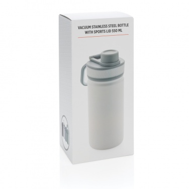 Logotrade promotional giveaway image of: Vacuum stainless steel bottle with sports lid 550ml