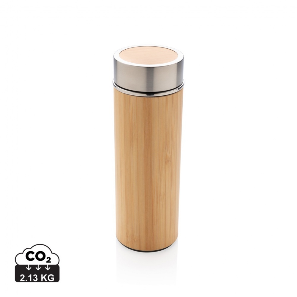 Logo trade promotional products picture of: Leak proof bamboo vacuum bottle