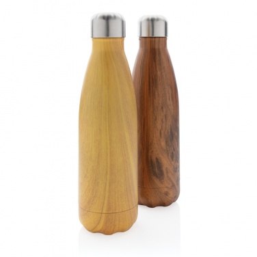 Logo trade advertising product photo of: Vacuum insulated stainless steel bottle with wood print