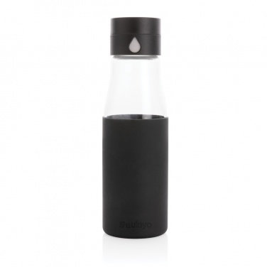 Logotrade corporate gift picture of: Ukiyo glass hydration tracking bottle with sleeve