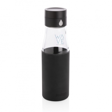 Logo trade promotional giveaway photo of: Ukiyo glass hydration tracking bottle with sleeve