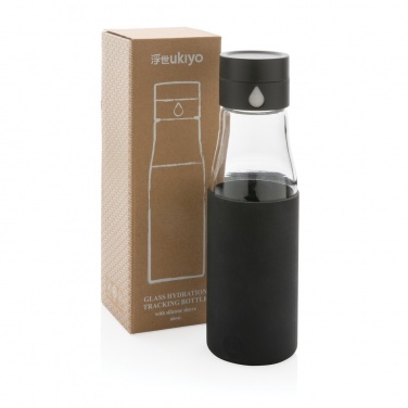 Logotrade promotional merchandise photo of: Ukiyo glass hydration tracking bottle with sleeve