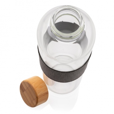 Logo trade promotional product photo of: Impact borosilicate glass bottle with bamboo lid