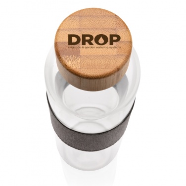 Logo trade promotional gift photo of: Impact borosilicate glass bottle with bamboo lid