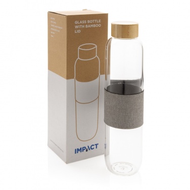 Logo trade promotional giveaways picture of: Impact borosilicate glass bottle with bamboo lid