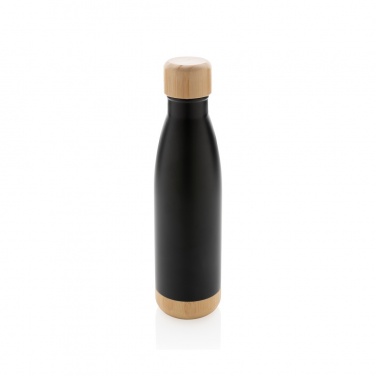 Logo trade corporate gift photo of: Vacuum stainless steel bottle with bamboo lid and bottom
