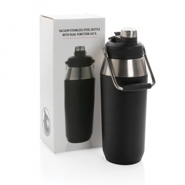Logo trade promotional items image of: Vacuum stainless steel dual function lid bottle 1L