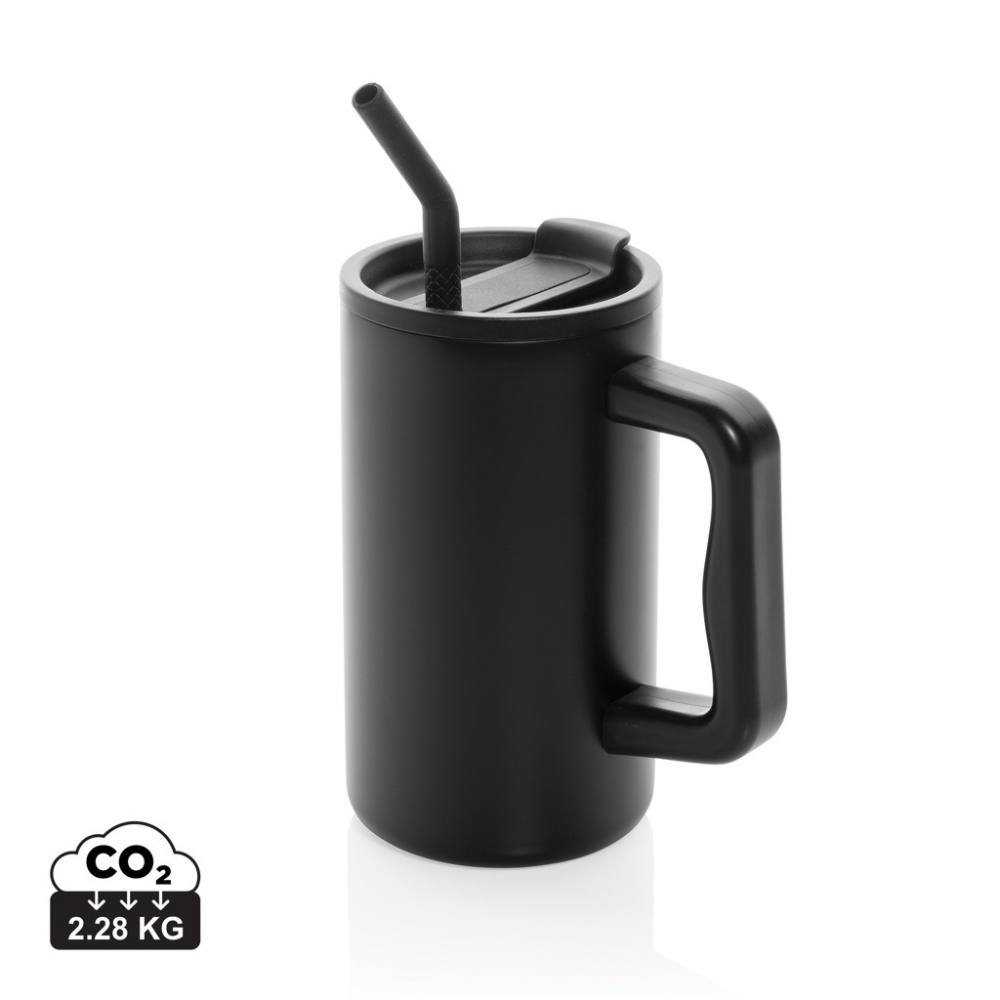 Logo trade promotional items image of: Cube RCS certified recycled steel mug 800ml