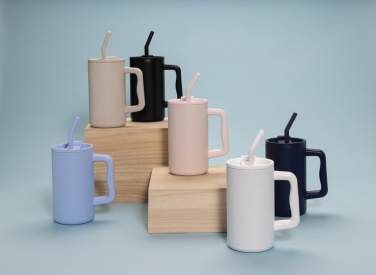 Logo trade business gift photo of: Cube RCS certified recycled steel mug 800ml