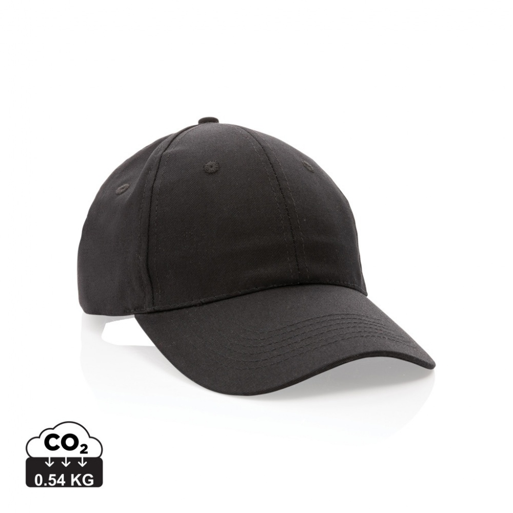 Logo trade promotional gift photo of: Impact 6 panel 190gr Recycled cotton cap with AWARE™ tracer