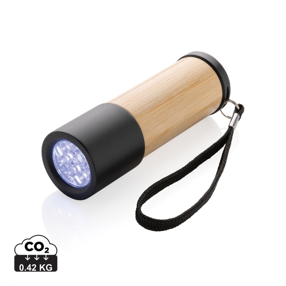 Logo trade promotional gifts image of: Bamboo and RCS certfied recycled plastic torch