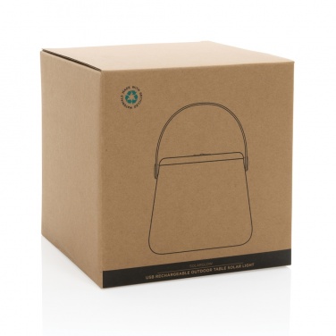 Logo trade business gift photo of: SolarGlow RCS recycled ABS USB-rechargeable outdoor light