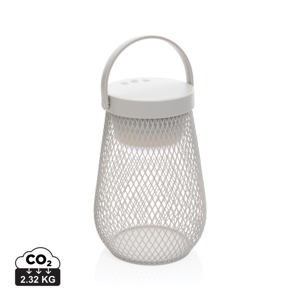 Logotrade promotional gift picture of: Aurora RCS recycled plastic USB re-chargeable table lamp