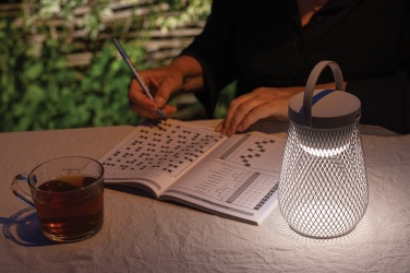 Logo trade promotional products picture of: Aurora RCS recycled plastic USB re-chargeable table lamp