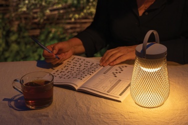 Logotrade advertising product picture of: Aurora RCS recycled plastic USB re-chargeable table lamp