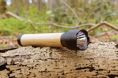 Logotrade promotional merchandise photo of: Lucid 5W RCS certified recycled plastic & bamboo torch