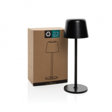 Logo trade promotional products image of: Zenic RCS recycled plastic USB re-chargable table lamp