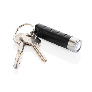 Logo trade advertising products image of: Globix RCS recycled plastic USB re-chargeable keychain torch