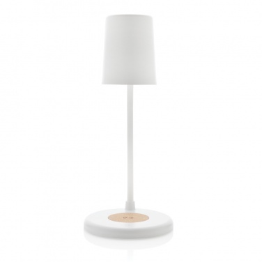Logotrade business gift image of: Zenara RCS recycled plastic and cork 15W wireless desk lamp