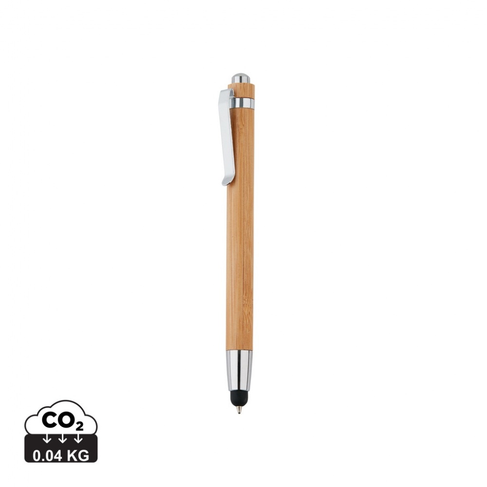 Logo trade promotional giveaways image of: Bamboo stylus pen