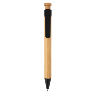 Logo trade advertising products picture of: Bamboo pen with wheatstraw clip