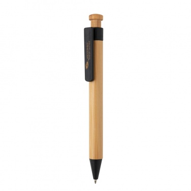 Logo trade promotional gifts picture of: Bamboo pen with wheatstraw clip