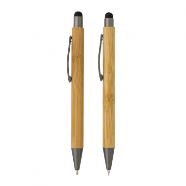 Logotrade promotional gift image of: Bamboo modern pen set in box