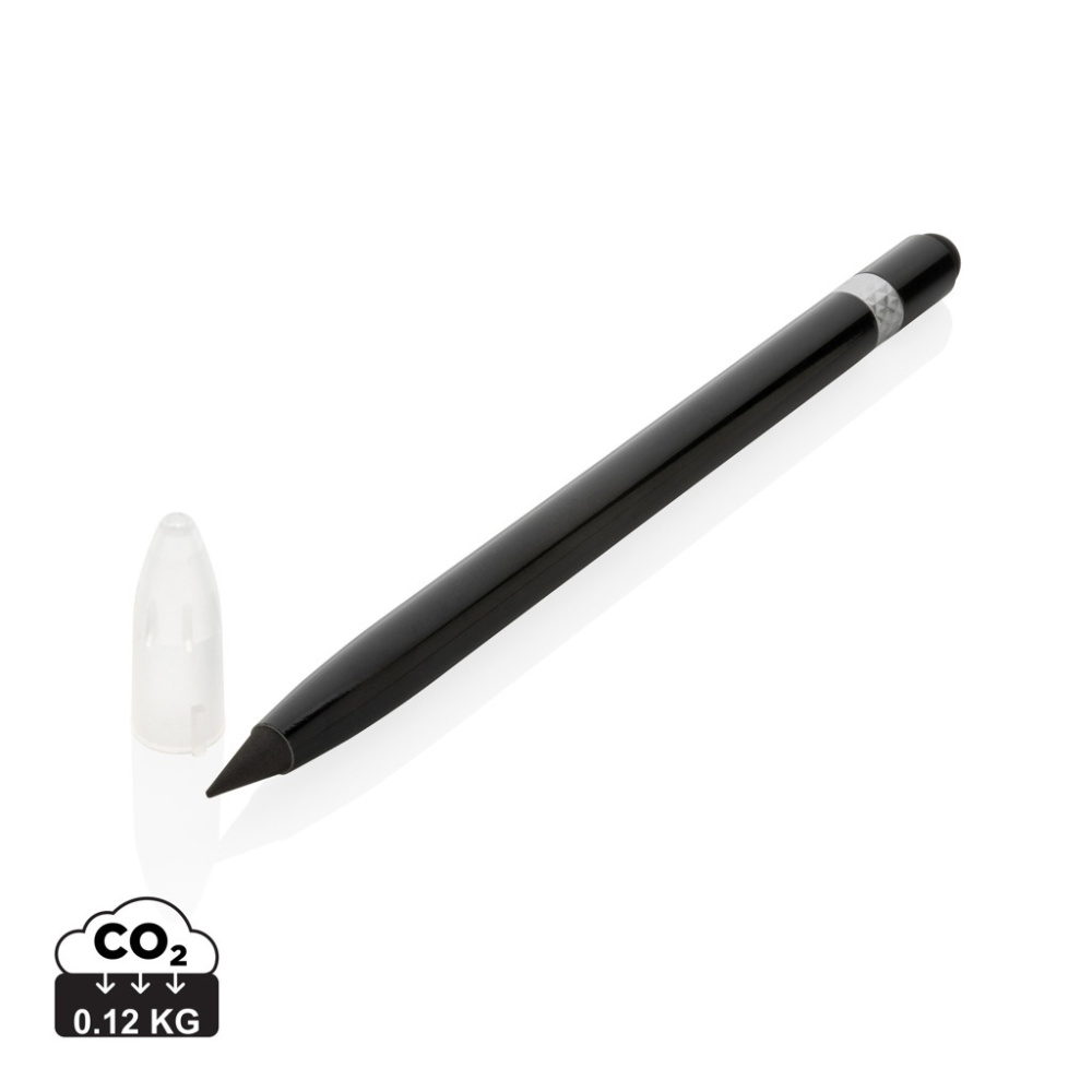 Logo trade advertising products image of: Aluminum inkless pen with eraser