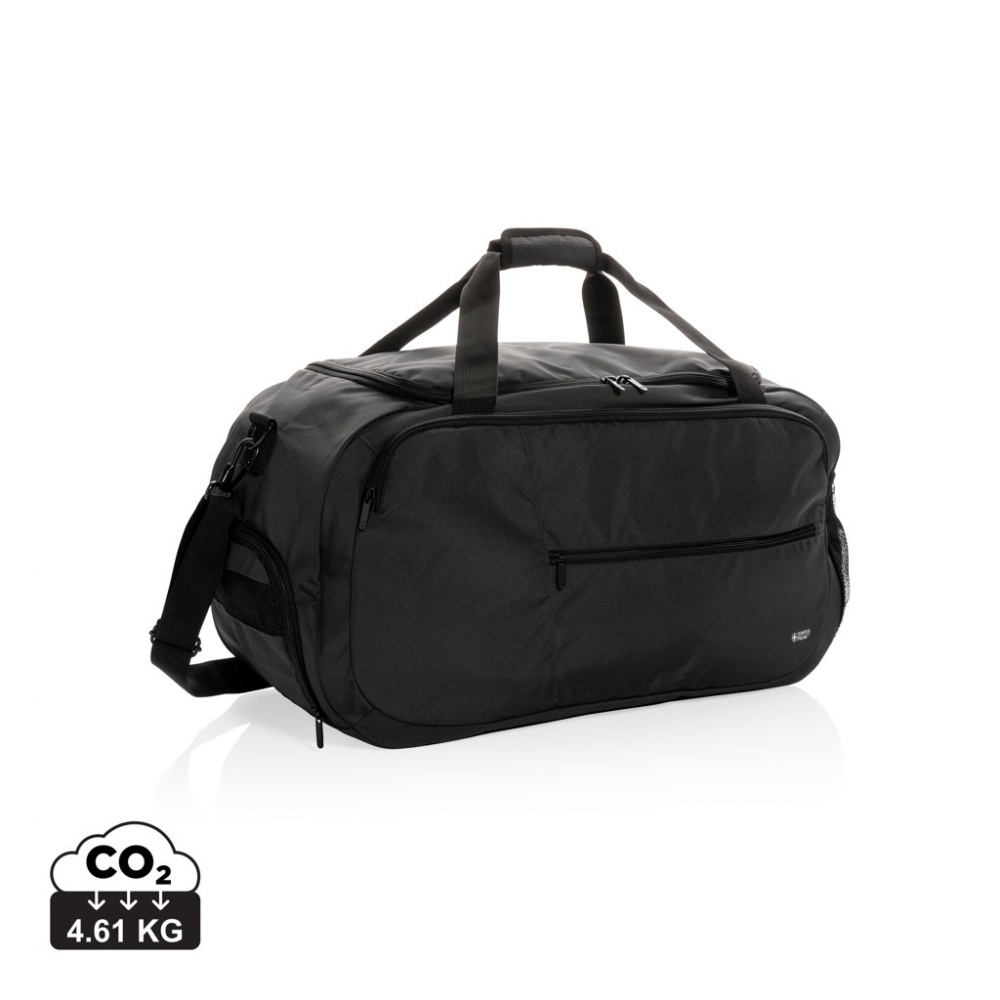 Logo trade promotional product photo of: Swiss Peak AWARE™ RPET sports duffel bag