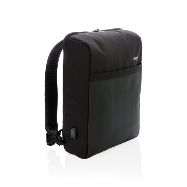 Logotrade promotional merchandise picture of: Swiss Peak 15" anti-theft RFID & USB backpack PVC free