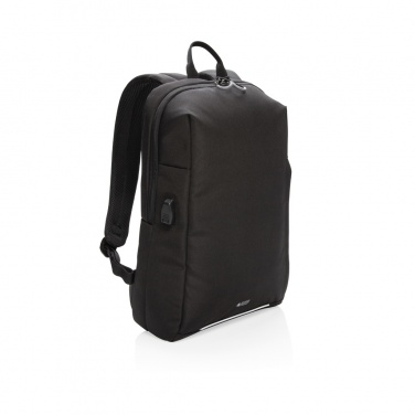 Logotrade promotional merchandise image of: Swiss Peak AWARE™ RFID and USB A laptop backpack