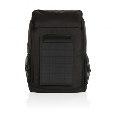 Logo trade promotional merchandise image of: Pedro AWARE™ RPET deluxe backpack with 5W solar panel