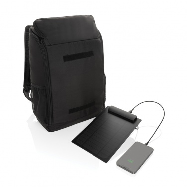 Logo trade promotional product photo of: Pedro AWARE™ RPET deluxe backpack with 5W solar panel