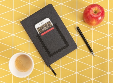 Logo trade promotional merchandise photo of: Deluxe A5 Notebook with phone pocket