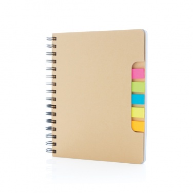Logo trade promotional products picture of: A5 Kraft spiral notebook with sticky notes