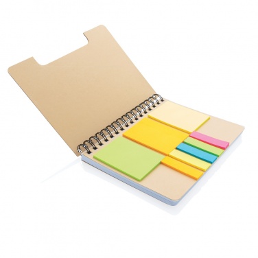 Logo trade promotional gifts image of: A5 Kraft spiral notebook with sticky notes