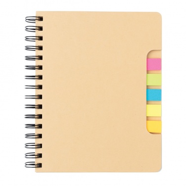 Logotrade corporate gift image of: A5 Kraft spiral notebook with sticky notes