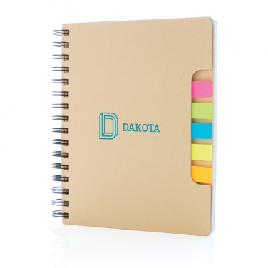 Logotrade promotional giveaways photo of: A5 Kraft spiral notebook with sticky notes