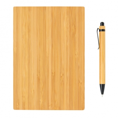 Logo trade promotional item photo of: A5 Bamboo notebook & pen set