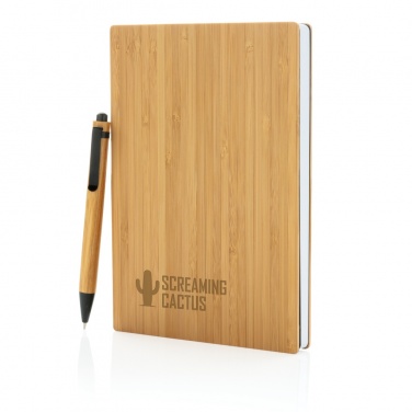 Logotrade promotional giveaways photo of: A5 Bamboo notebook & pen set