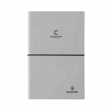 Logo trade promotional products picture of: A5 recycled leather notebook