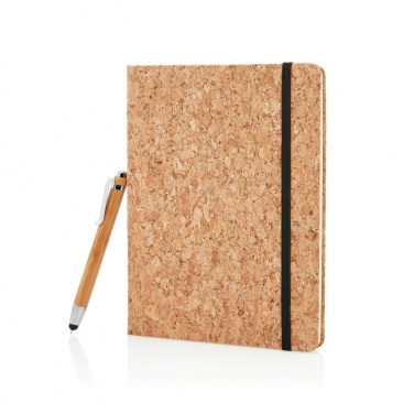 Logotrade promotional merchandise photo of: A5 notebook with bamboo pen including stylus