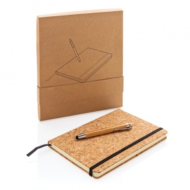 Logotrade advertising product picture of: A5 notebook with bamboo pen including stylus