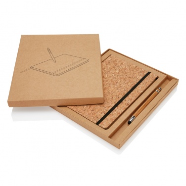 Logotrade promotional merchandise image of: A5 notebook with bamboo pen including stylus